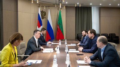 Дмитрий Патрушев обсудил направления развития АПК Запорожской области с врио губернатора региона Евгением Балицким