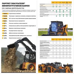 Портрет покупателя минипогрузчиков Bawoo в разрезе отраслей и моделей
